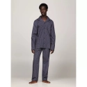 Pánska pyžamová košeľa UM0UM02992 02E tm modrá s potlačou - Tommy Hilfiger