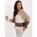 Dámsky sveter MI SW 0903.87 Béžovohnedý s ecru - FPrice