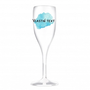 Personalizovaná nerozbitná prosecco sklenice s barevnou skvrnou Personalizovaná nerozbitná prosecco sklenice s barevnou skvrnou