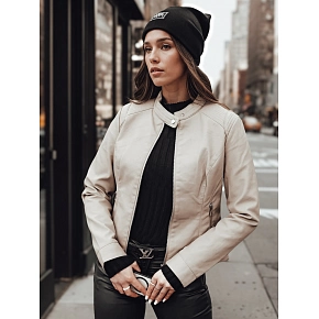 Kurtka damska przejściowa skórzana SKINVEX beżowa FashionStreet TY4744