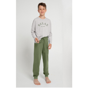 Chlapčenské pyžamo 3090 SAMMY Svetlo béžová s tmavo zelenou - Taro