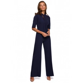 Dámsky elegantný overal S243 tmavo modrý - Stylove Dámsky elegantný overal S243 tmavo modrý - Stylove