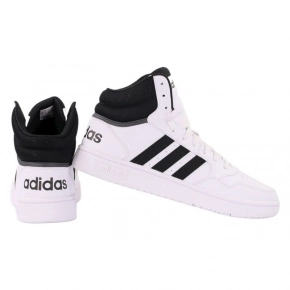 Pánske športové topánky Hoops 3.0 Mid M GW3019 Biela s čiernou - Adidas