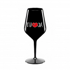 TY A JÁ - černá nerozbitná sklenice na víno 470 ml TY A JÁ - černá nerozbitná sklenice na víno 470 ml