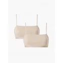 Dámska bralettka 2 pack 000QF6040E - W5I - Béžová - Calvin Klein