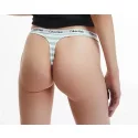 Dámske tangá D1617E 5XD biela/zelená - Calvin Klein