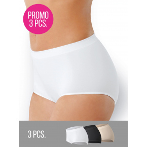 Dámske nohavičky s vyšším pásom bezšvové Culotte 3PACK mix Čierna/biela/telová - Intimidea