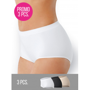 Dámske nohavičky s vyšším pásom bezšvové Culotte 3PACK mix Čierna/biela/telová - Intimidea