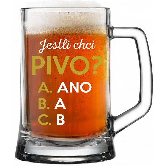 ČI CHCEM PIVO? - pivný pohár 0,5 l