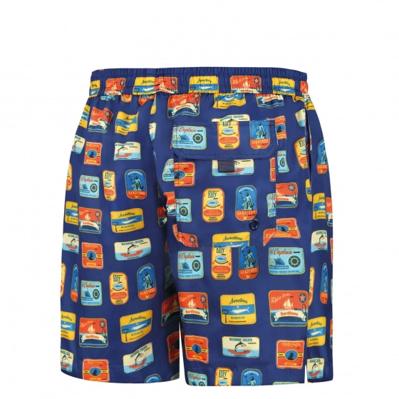 Pánske plavkové kraťasy Happy Shorts long SM29-48 Tmavomodrá mix - Self