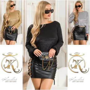 Sexy lesklá blúzka 9002 - Koucla