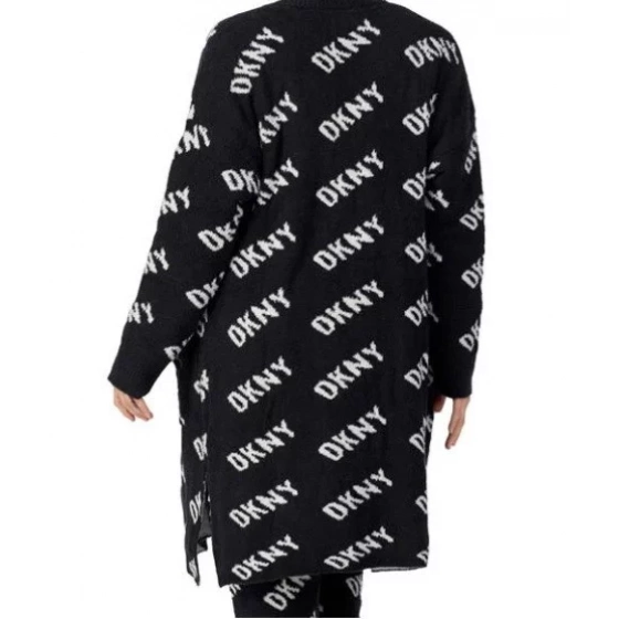Dámsky župan - kardigan YI3022597 019 čierna/biela - DKNY