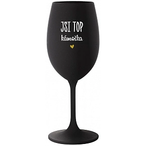 JSI TOP KÁMOŠKA - černá sklenice na víno 350 ml
