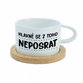 HLAVNĚ SE Z TOHO NEPOSRAT - bílý hrníček makronka 200 ml HLAVNĚ SE Z TOHO NEPOSRAT - bílý hrníček makronka 200 ml