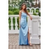 Dlhé šaty SUK0445 svetlo modré - Roco Fashion