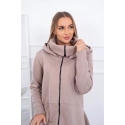 Zateplené šaty s dlhšími bokmi 21756 béžové - Kesi