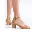 Dámské sandály na širokém podpatku BL435 Zlatá - Lady Glory