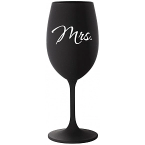 MRS. - čierna pohár na víno 350 ml