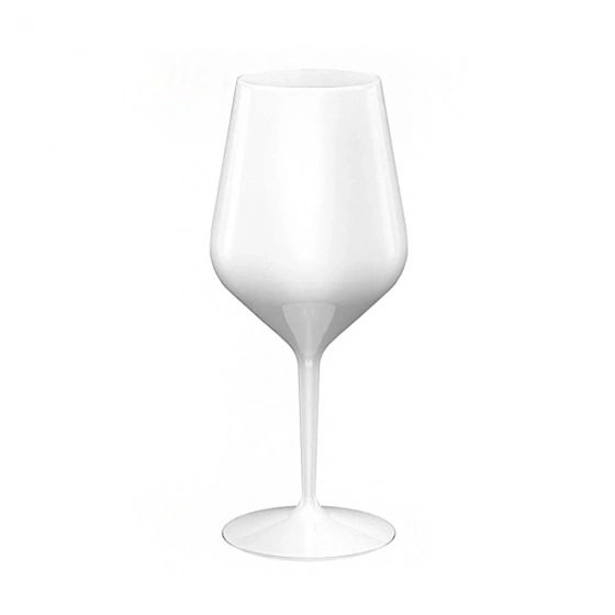 Biely nerozbitný plastový pohár na víno 470 ml 6pack
