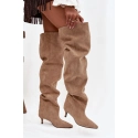 Kozačky na podpatku 3307 khaki - Step in style