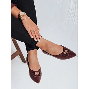Baleriny damskie bordowe FashionStreet ZY1060