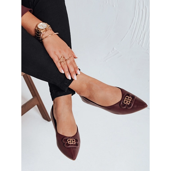 Baleriny damskie bordowe FashionStreet ZY1060