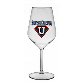 SUPERUČITELKA (ZNAK) - čirá nerozbitná sklenice na víno 470 ml SUPERUČITELKA (ZNAK) - čirá nerozbitná sklenice na víno 470 ml