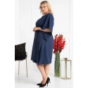 Dámske šaty plus size Rolanda tmavo modrá - Karko