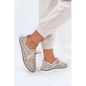 Dámské polobotky LR51-610 Světle béžová s ecru - S.Barski