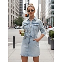 Sukienka jeansowa mini JENSAGA niebieska FashionStreet EY2592