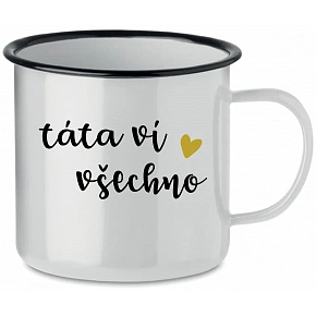 TÁTA VÍ VŠECHNO - bílý plecháček 350 ml