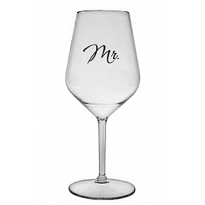 MR. - čirá nerozbitná sklenice na víno 470 ml