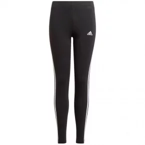 Dievčenské legíny Essentials 3 Stripes GN4046 Čierna s bielou - Adidas