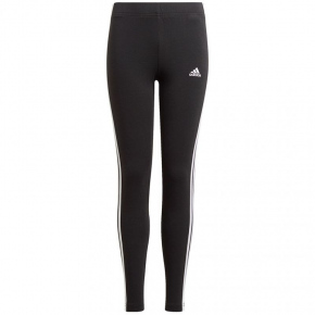 Dievčenské legíny Essentials 3 Stripes GN4046 Čierna s bielou - Adidas