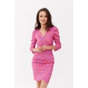 Denné šaty SUK0329 tmavo ružové - Roco Fashion