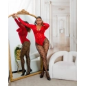 Dámske sieťované pančucháče "Hearts" SR3980 čierne - In-Stylefashion