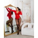 Dámske sieťované pančucháče "Hearts" SR3980 čierne - In-Stylefashion
