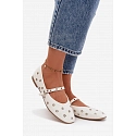 Dámske baleríny 21-41 bielo-strieborné - Diamantique