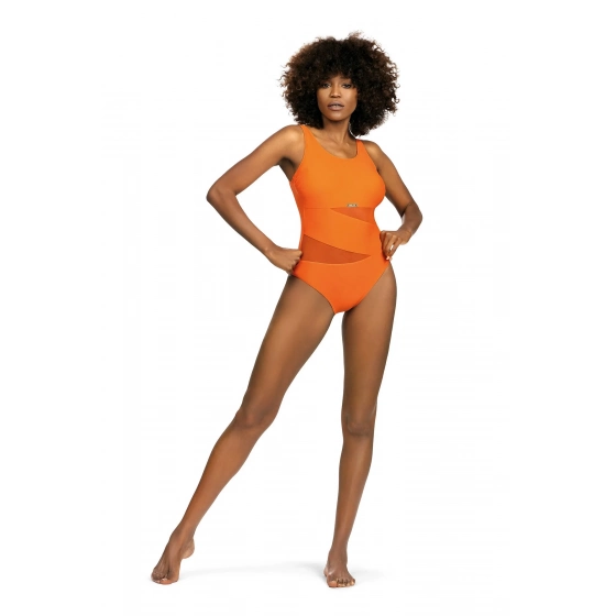 Dámske jednodielne plavky S36W-27 Fashion šport oranžové - Self