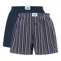 Pánske voľné boxerky 2 ks ECOSMART LOOSE BOXER Green BIO / Tmavomodrá so šedou - DIM