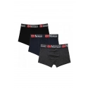 Pánske boxerky 3PACK GN-05 Čierna/sivá/tm.modrá - Geographical Norway