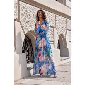 Denní šaty SUK419-200470 modro-růžové - Roco Fashion