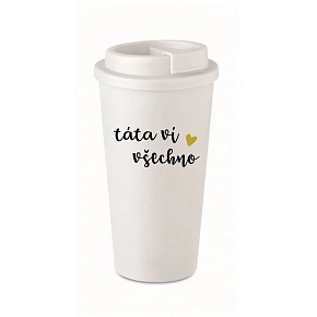 TÁTA VÍ VŠECHNO - bílý termohrnek 475 ml