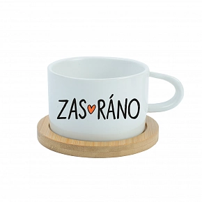 ZAS_RÁNO - biely hrnček makronka 200 ml