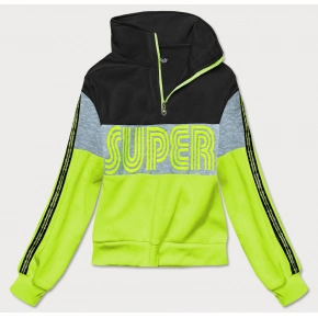 Čierno-zelená dámska športová mikina (26019) -J.Štýle