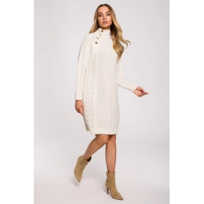 Dámske svetrové šaty M635 béžové - Made Of Emotion