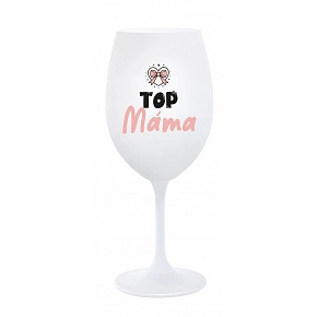 TOP MÁMA - bílá sklenice na víno 350 ml TOP MÁMA - bílá sklenice na víno 350 ml