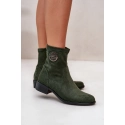 Dámské kotníčkové boty ASA198-28 Tmavě zelená - Jezzi