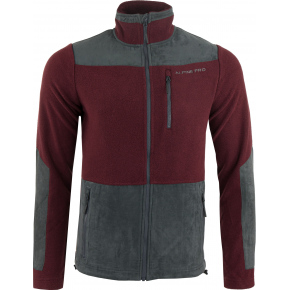 Pánska mikina CLEW merlot fialovo-šedá - Alpine Pro