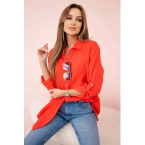 Dámska mušelínová košeľa 208 Červená - K-Fashion